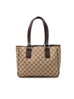 Gucci Gg Canvas Tote Pre-Loved Beige #359937G49B